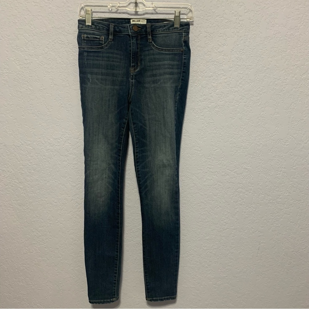 William Rast Sculpted High Rise Distressed Skinny Jeans